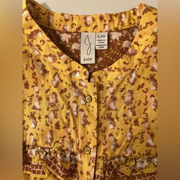 JOIE Nordstrom Floral Button Down Peasant Top Balloon Sleeve Large - Picture 7 of 10